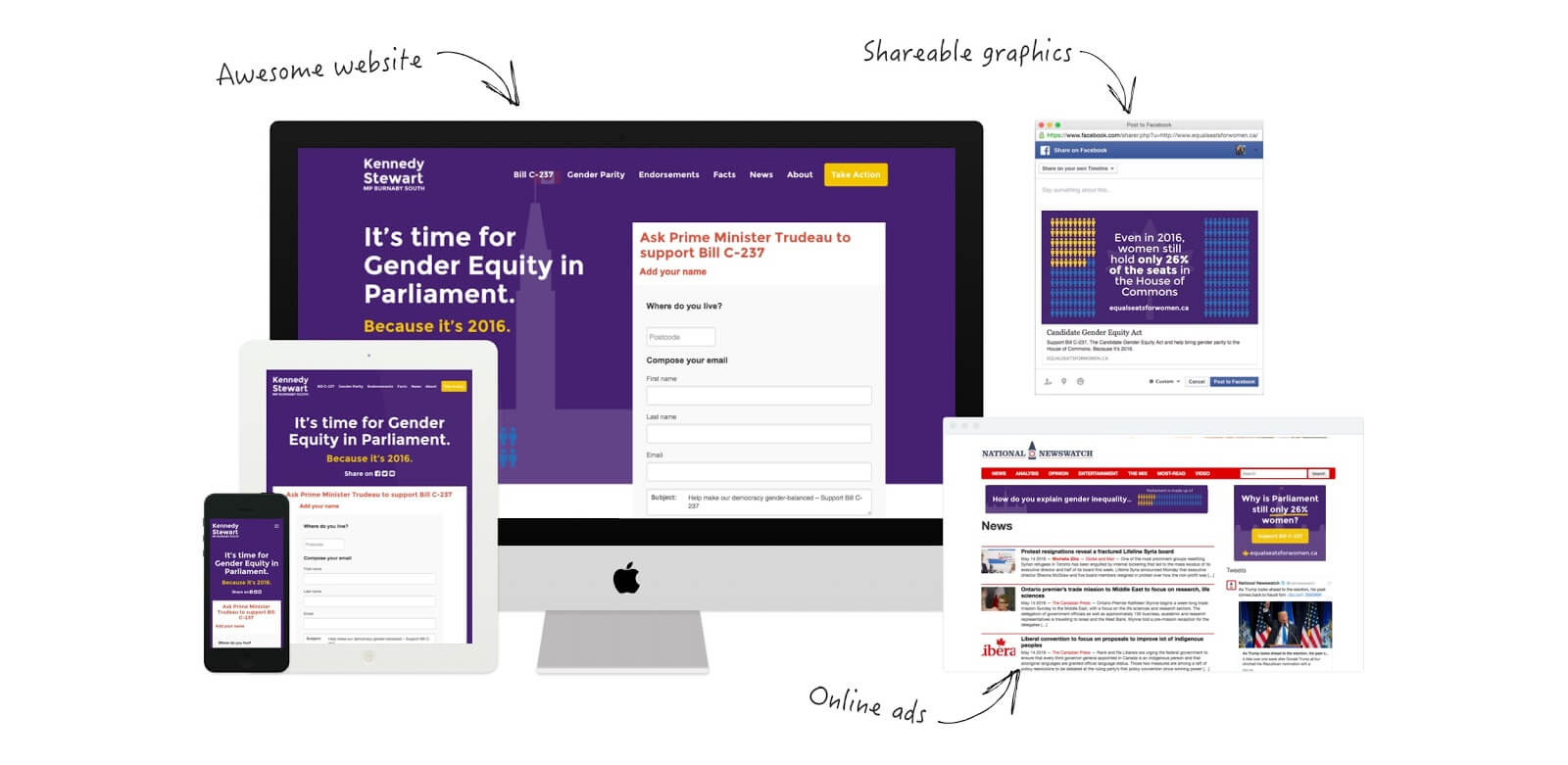 Candidate Gender Equity Act campaign collateral